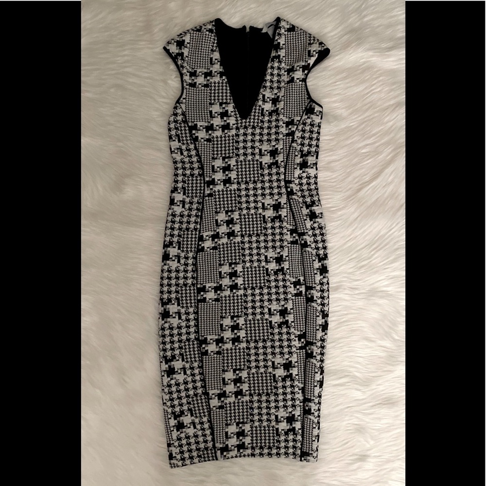 Black and white midi dress